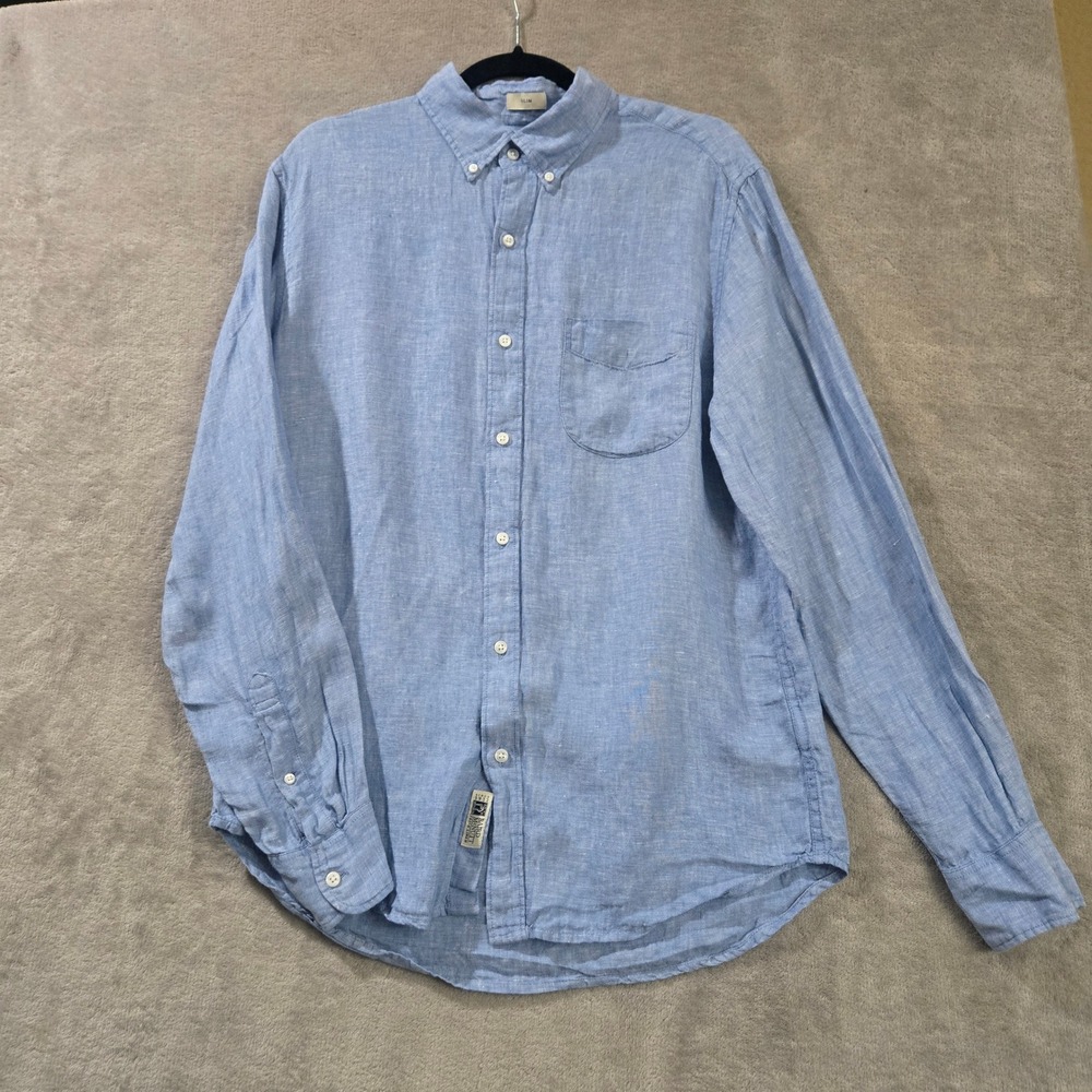 J. Crew Baird McNutt Irish Linen Shirt Medium Slim Fit Old Money Coastal Preppy